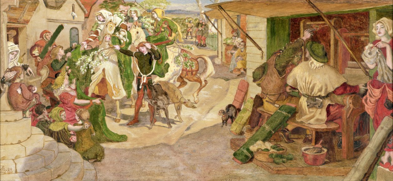 Založení vlámských tkalců v Manchesteru v roce 1363 od Ford Madox Brown