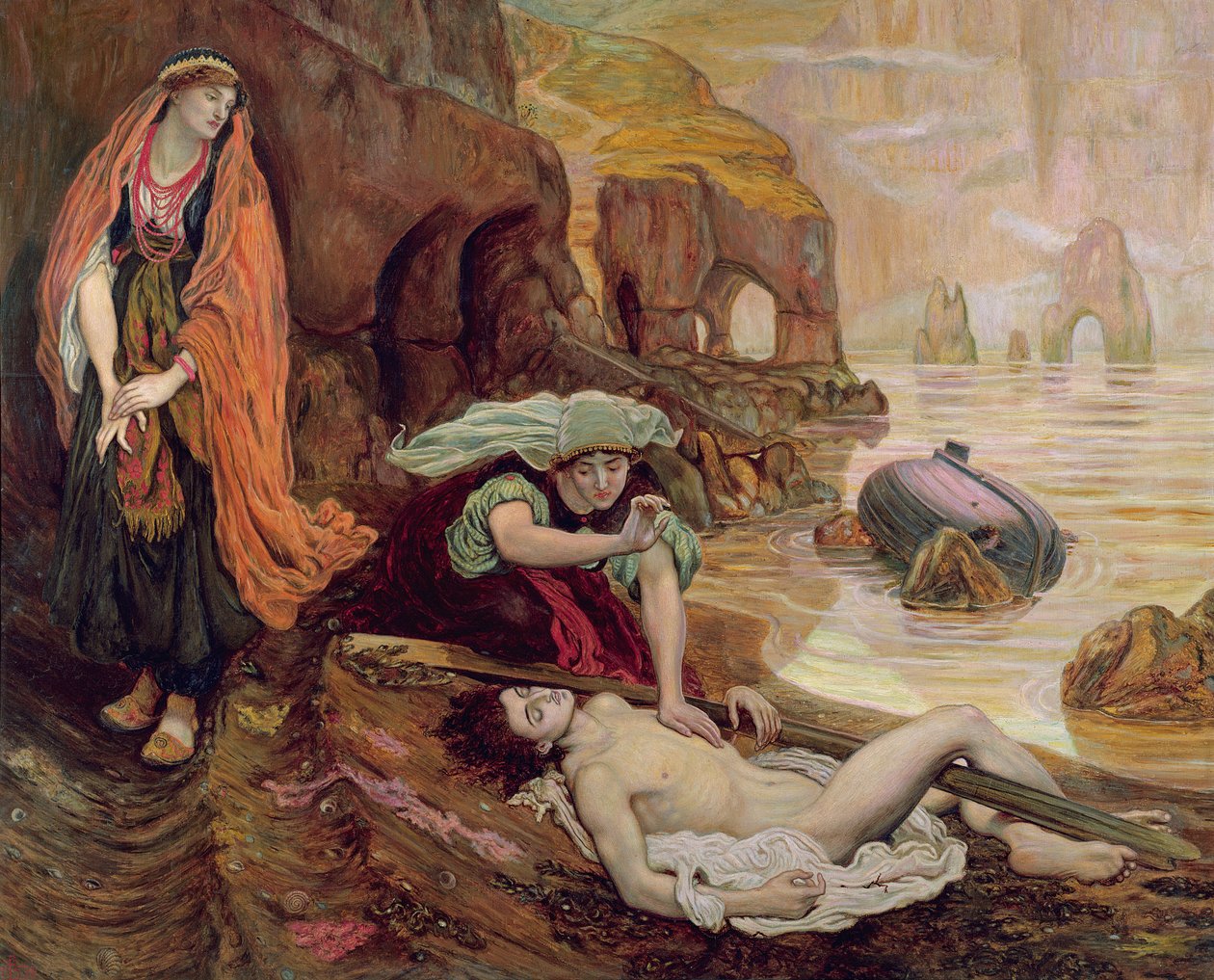 Nalezení Dona Juana od Haidee, 1878 od Ford Madox Brown