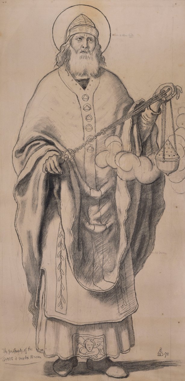 Zachariah, karikatura pro barevné sklo v Knaresborough, 1872 od Ford Madox Brown