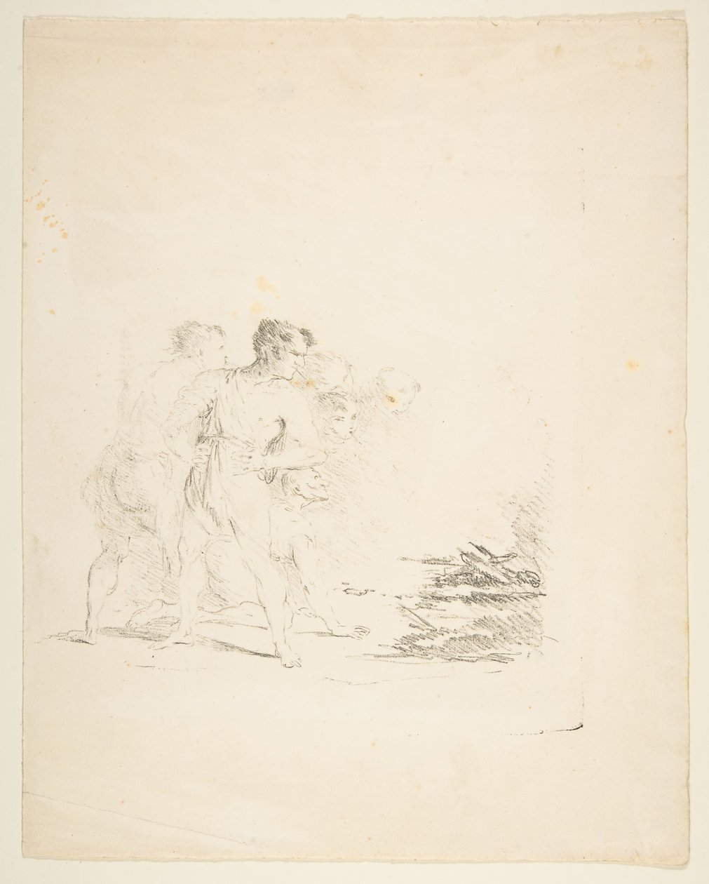 Muži plivání u ohně, ca. 1820-1850. od Formerly attributed to Goya