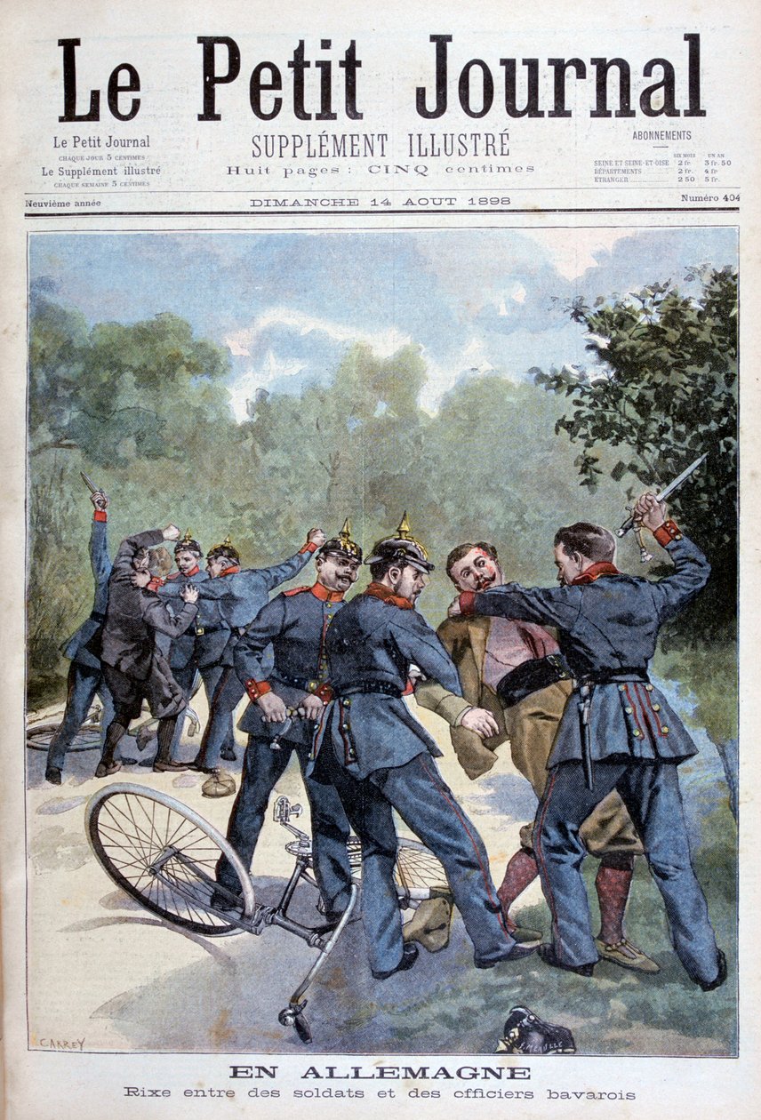 Rvačka mezi německými vojáky a bavorskými důstojníky, Německo, 1898 od Fortuné Méaulle