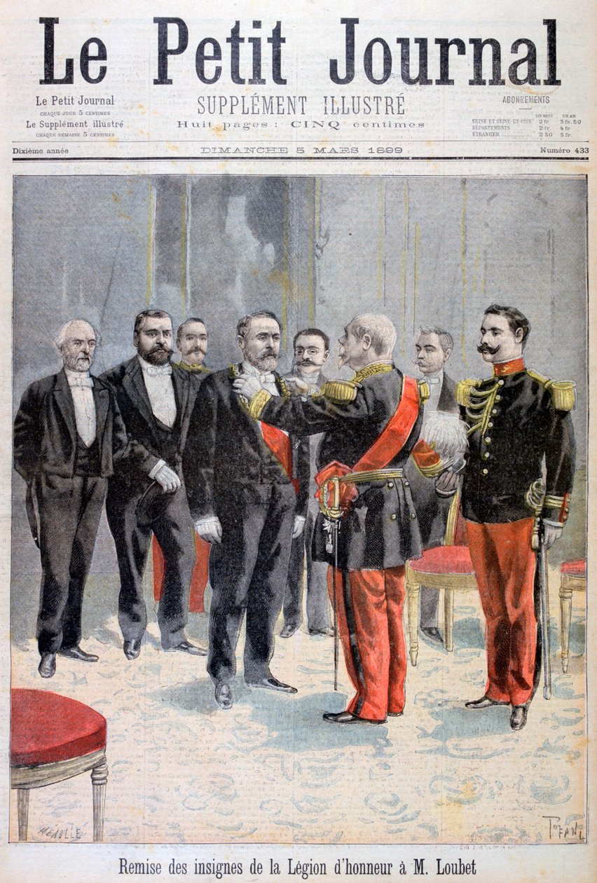Udělení medaile Čestné legie Emile Loubet, Paříž, 1899 od Fortuné Méaulle