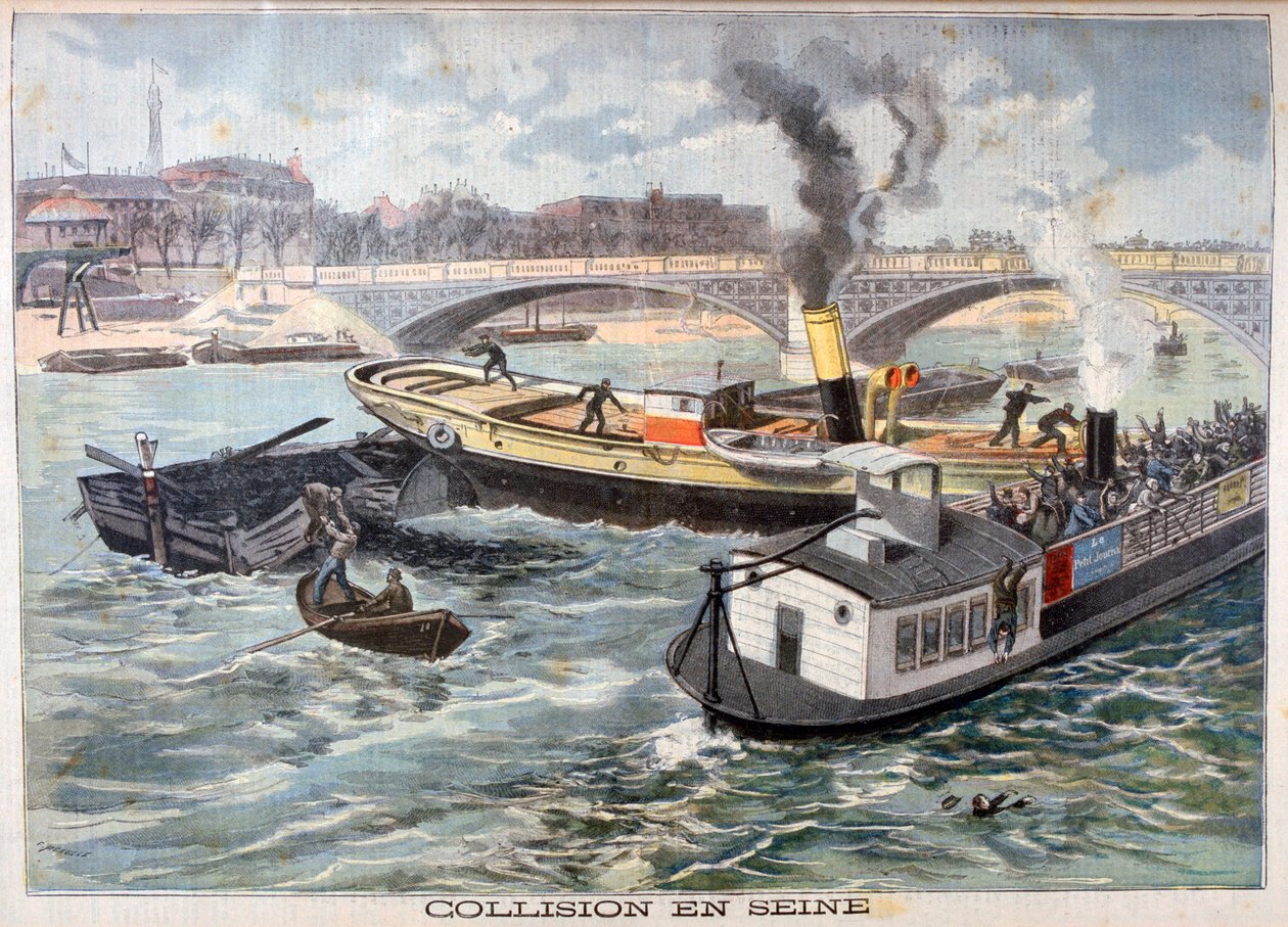 Srážka na Seině, Paříž, 1897 od Fortuné Méaulle