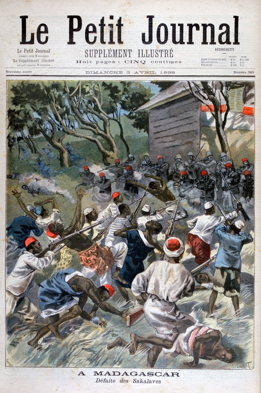 Porážka Sakalavy, Madagaskar, 1898 od Fortuné Méaulle