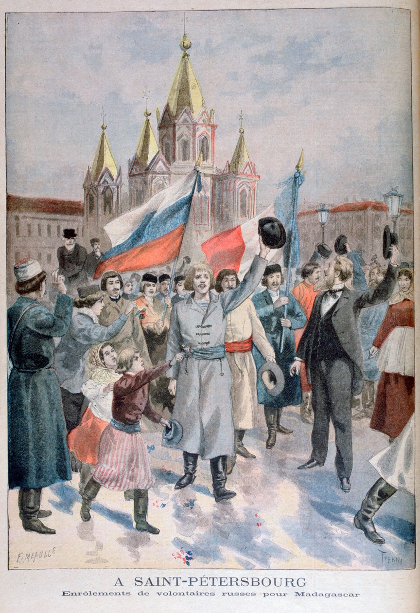 Zápis ruských dobrovolníků na Madagaskar, Petrohrad, 1895 od Fortuné Méaulle