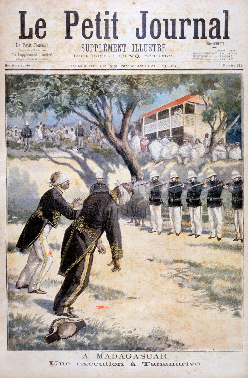Poprava popravčí četou v Tananarive, Antananarivo, Madagaskar, 1896 od Fortuné Méaulle