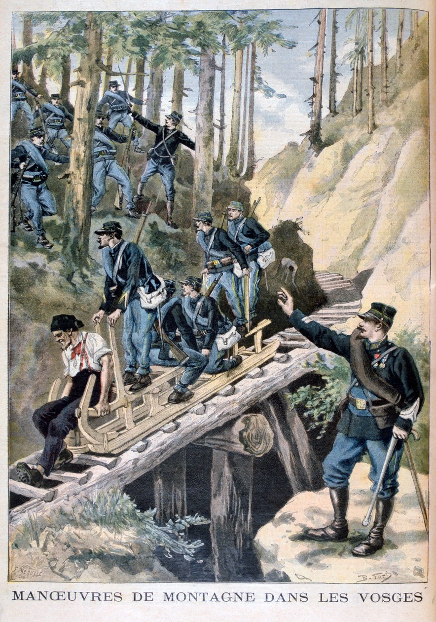 Francouzské vojenské manévry v pohoří Vogézy, 1896 od Fortuné Méaulle