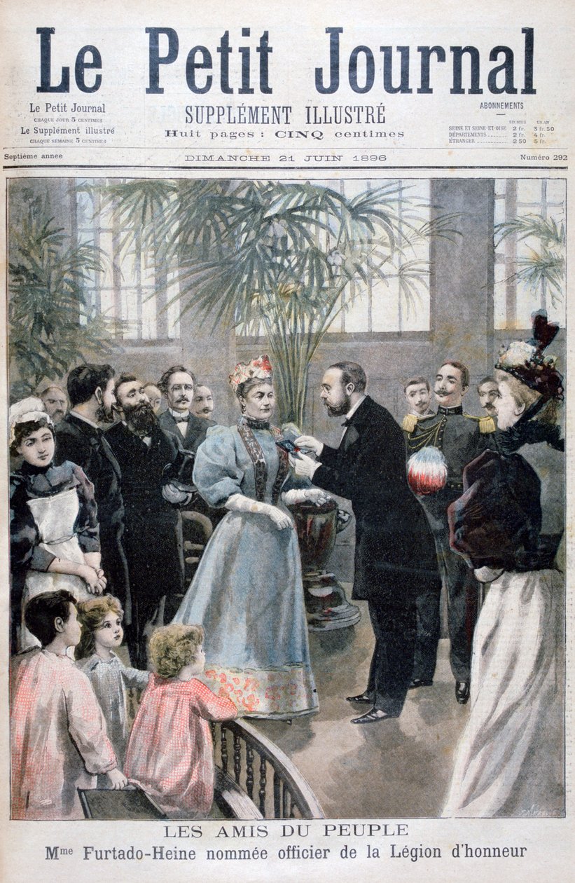 Paní Furtado-Heine jmenovaná důstojníkem Čestné legie, 1896 od Fortuné Méaulle