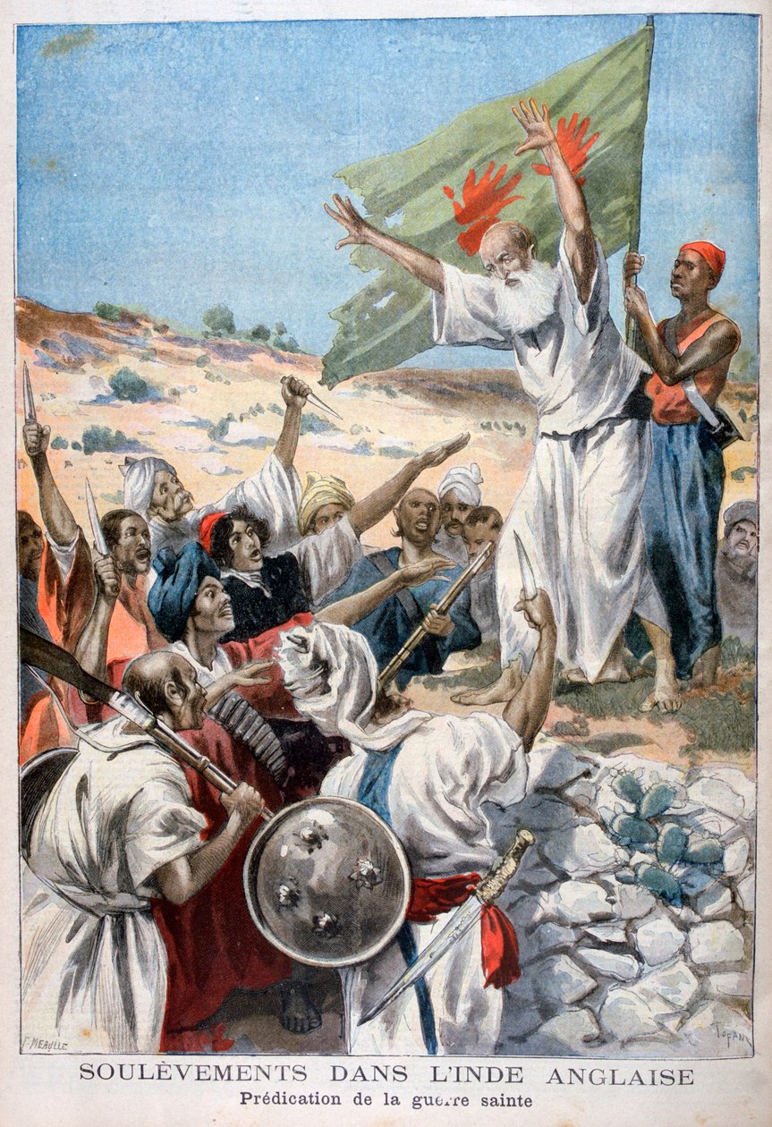 Kázání svaté války během povstání v britské Indii, 1897 od Fortuné Méaulle
