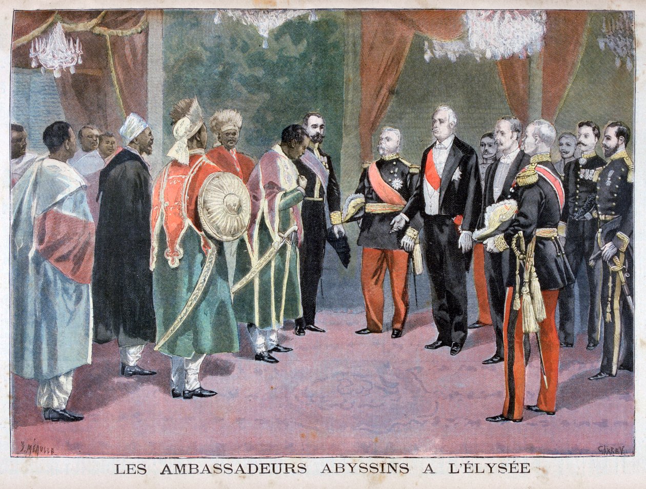 Velvyslanci Habeše na návštěvě Elysejského paláce, 1898 od Fortuné Méaulle