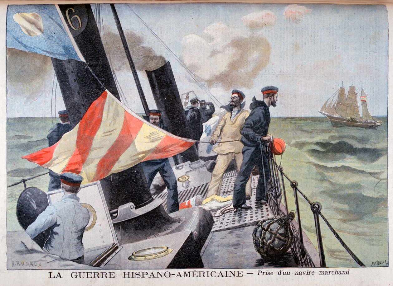 Chytání obchodní lodi, španělsko-americká válka, 1898 od Fortuné Méaulle