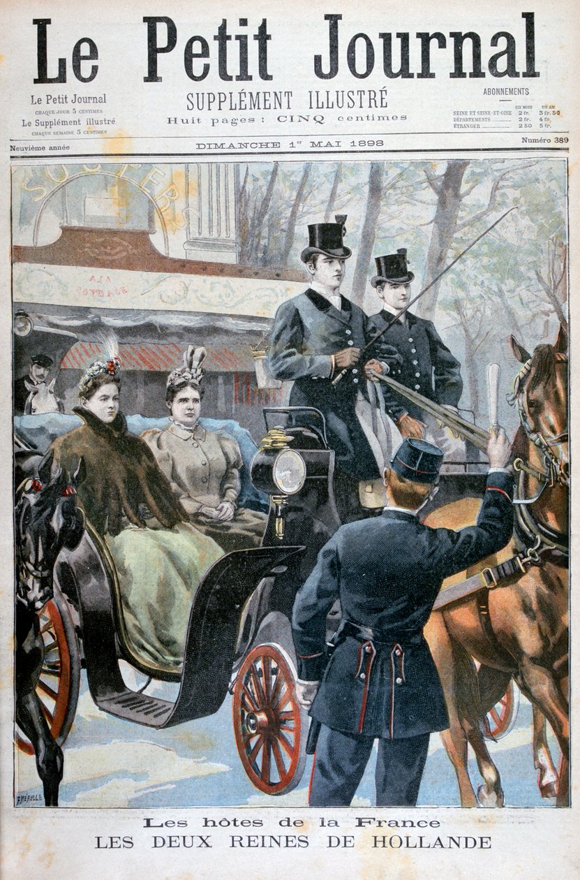 Dvě královny Holandska na návštěvě Paříže, Francie, 1898 od Fortuné Méaulle
