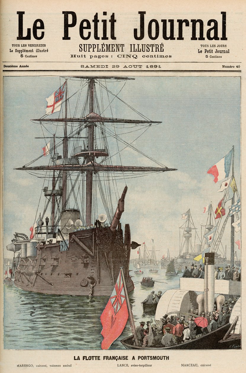Francouzská flotila v Portsmouthu, z „Le Petit Journal“, 29. srpna 1891 od Fortune Louis Meaulle