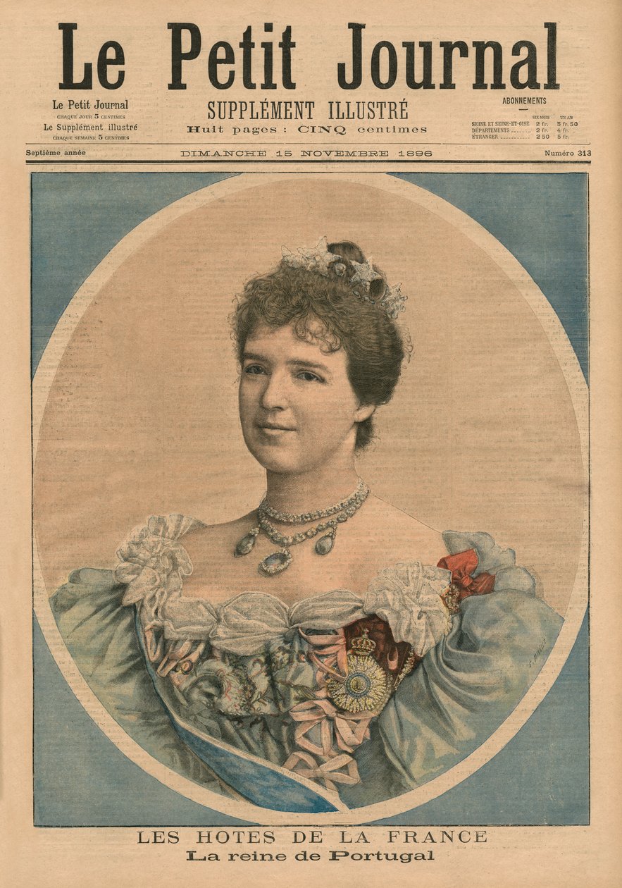 Francouzští hostitelé, královna Amelie z Portugalska (1865-1951) ilustrace přední obálky z 