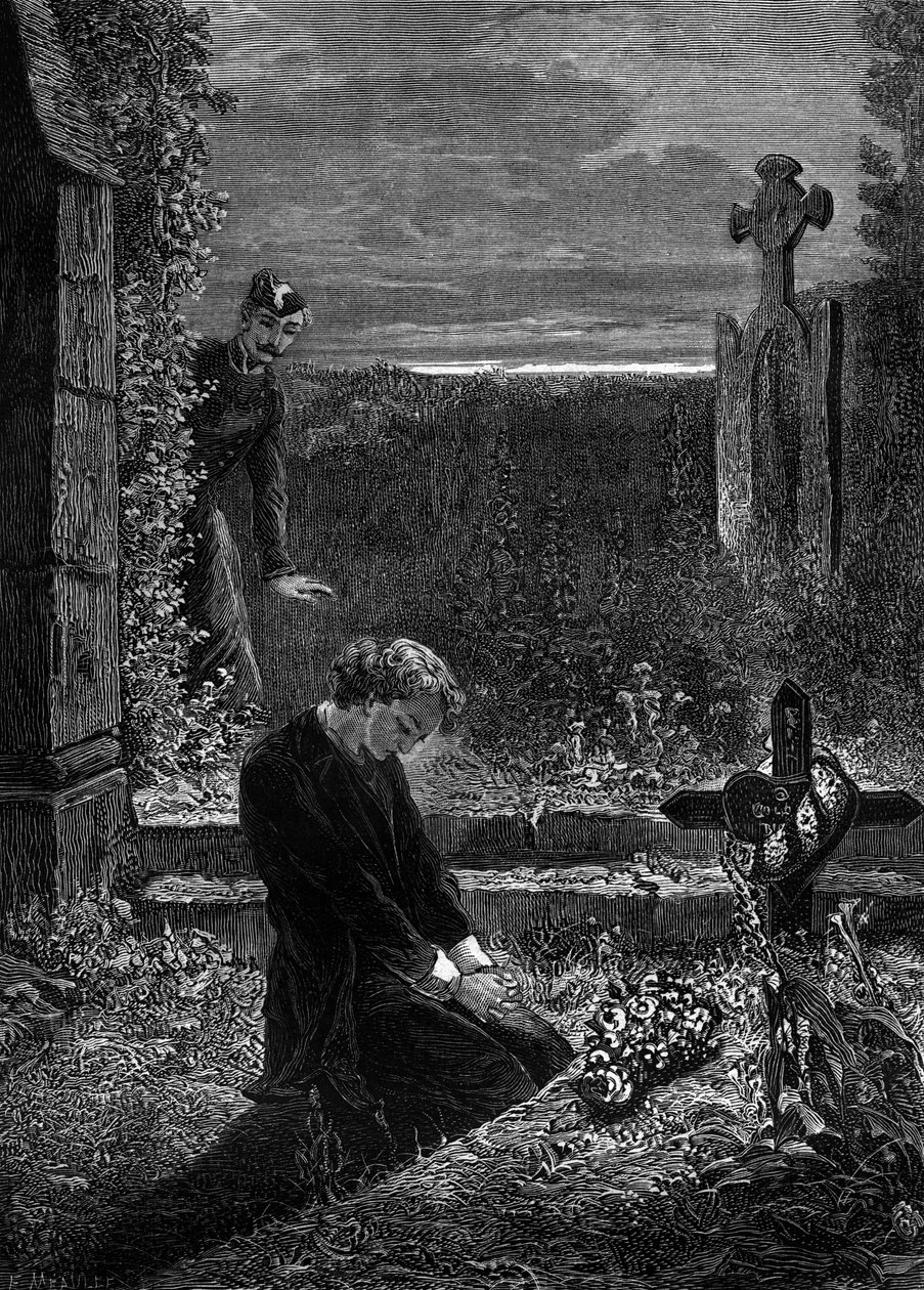 Ilustrace k románu Victora Huga "Bídníci" (3. díl: Marius), rytina Meaulle: Marius od Fortune Louis Meaulle
