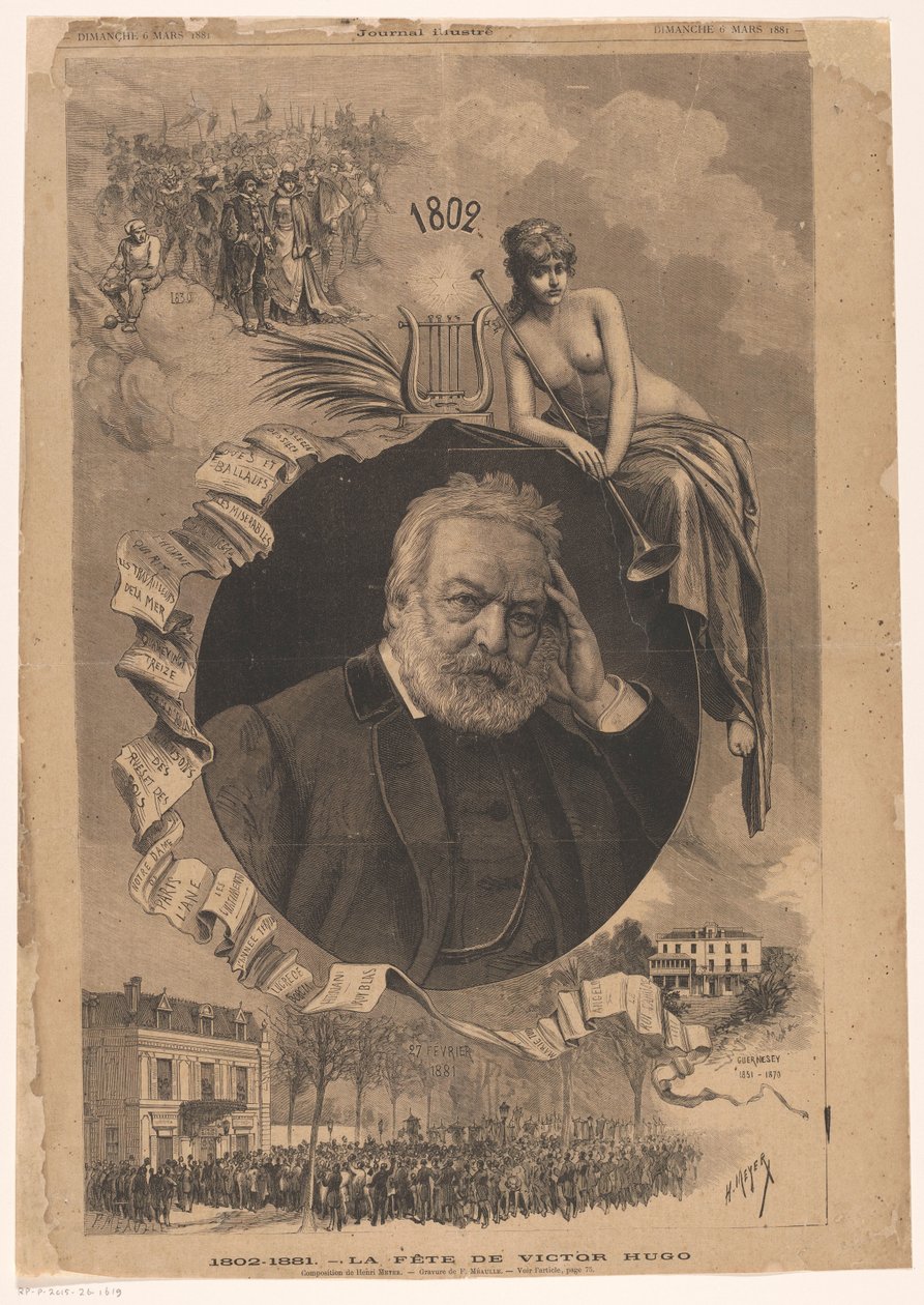 Portrét od Victora Huga 1802-1881 Slavnost Victora Huga (název na objektu) od Fortune Louis Meaulle