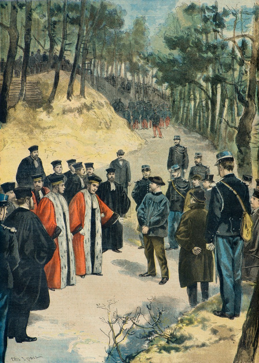 Rekonstrukce vraždy lékárníka v Limouru v roce 1897 (Rytina) od Fortune Louis Meaulle