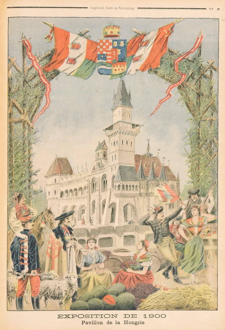 Maďarský pavilon na Světové výstavě v roce 1900, Paříž, ilustrace z 