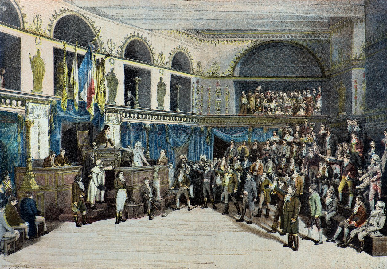 Thermidor , Robespierrův pád, theatre de la porte saint martin od Fortune Louis Meaulle