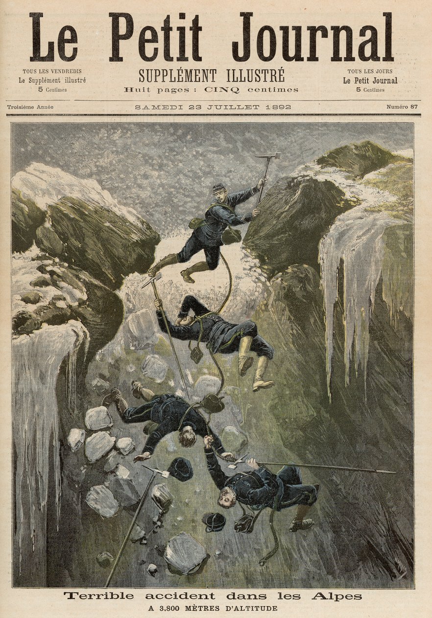 Hrozná nehoda v Alpách, z „Le Petit Journal“, 23. července 1892 od Fortune Louis Meaulle and Henri Meyer