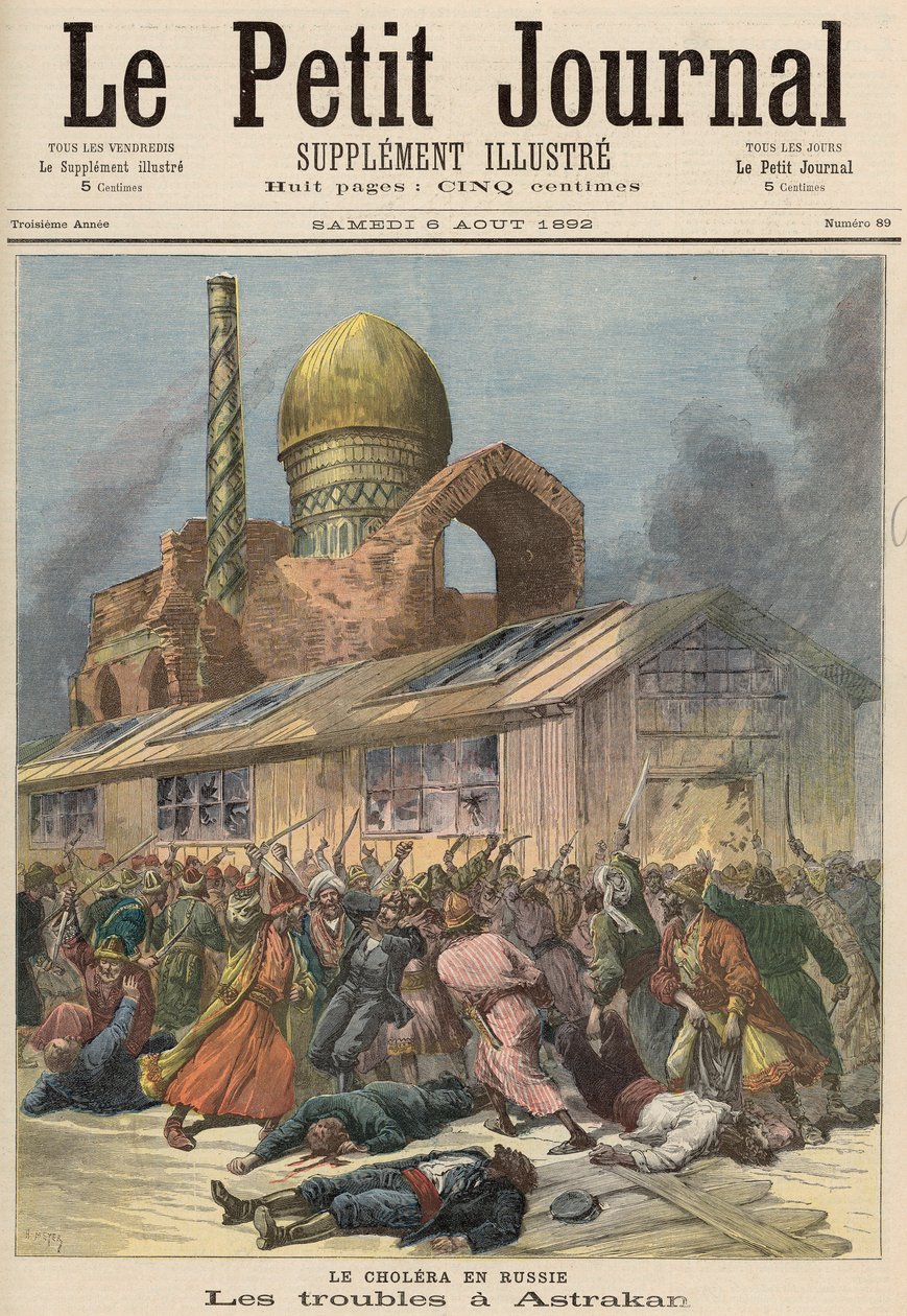 Cholera v Rusku: Potíže v Astrachani, z „Le Petit Journal“, 6. srpna 1892 od Fortune Louis Meaulle and Henri Meyer