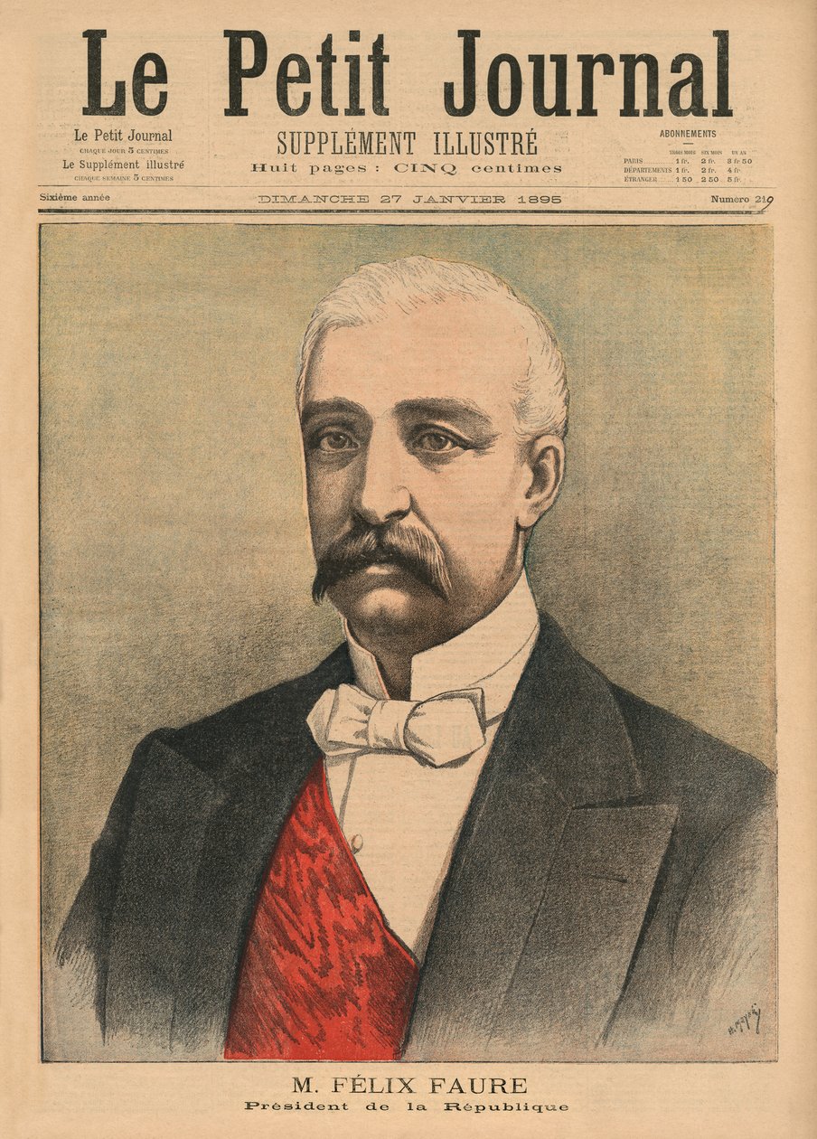 Felix Faure, prezident Francouzské republiky, ilustrace přední obálky z 