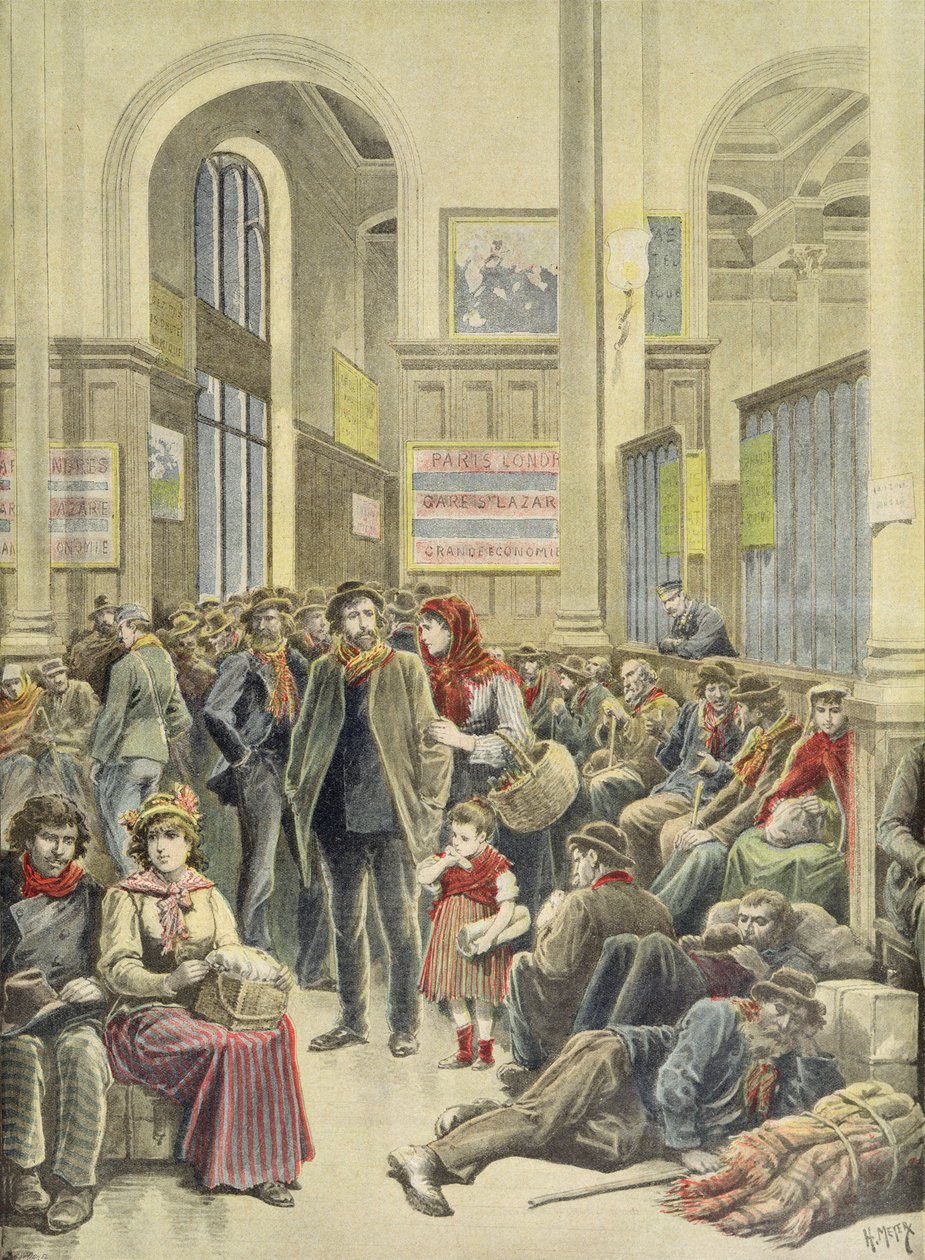 Italští emigranti na Gare Saint-Lazare, z „Le Petit Journal“, 29. března 1896 od Fortune Louis Meaulle and Henri Meyer
