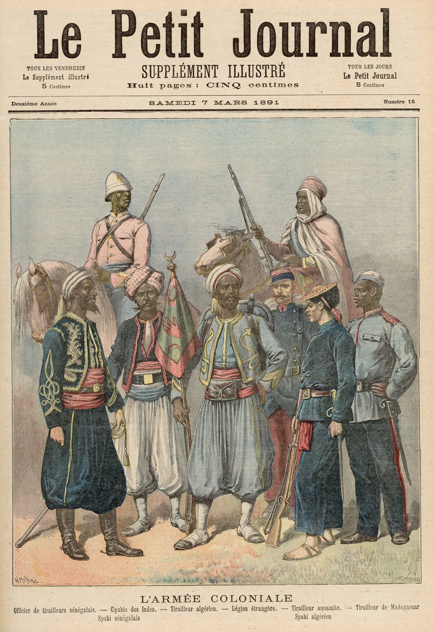 Koloniální armáda, z "Le Petit Journal", 7. března 1891 od Fortune Louis Meaulle and Henri Meyer
