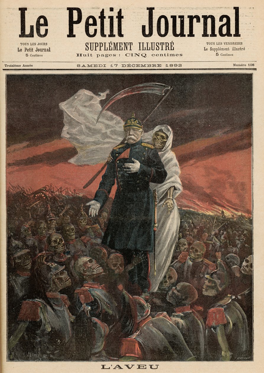 Zpověď: Otto von Bismarck (1815-98) se smrtí, z "Le Petit Journal", 17. prosince 1892 od Fortune Louis Meaulle and Henri Meyer