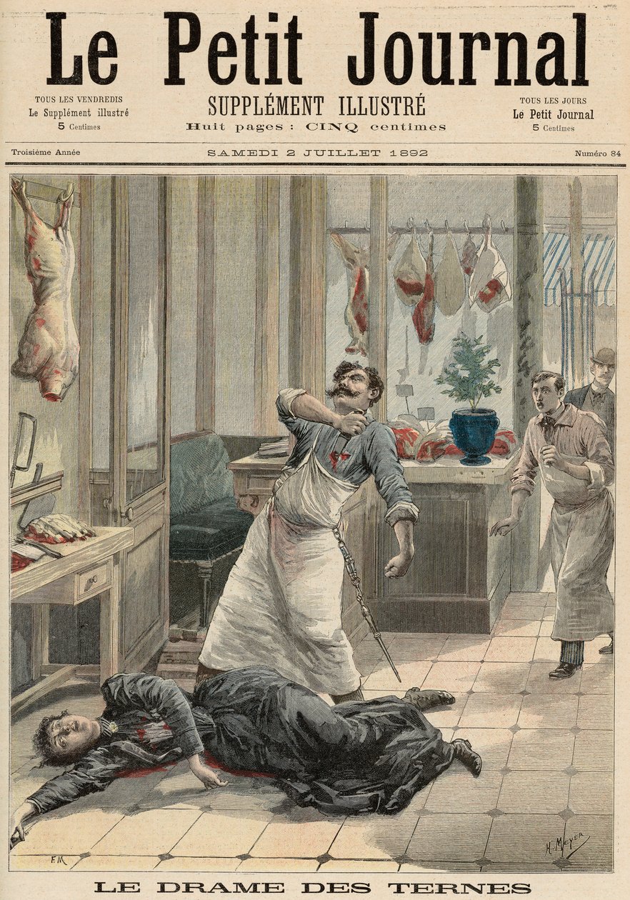 Drama na Avenue des Ternes, z „Le Petit Journal“, 2. července 1892 od Fortune Louis Meaulle and Henri Meyer