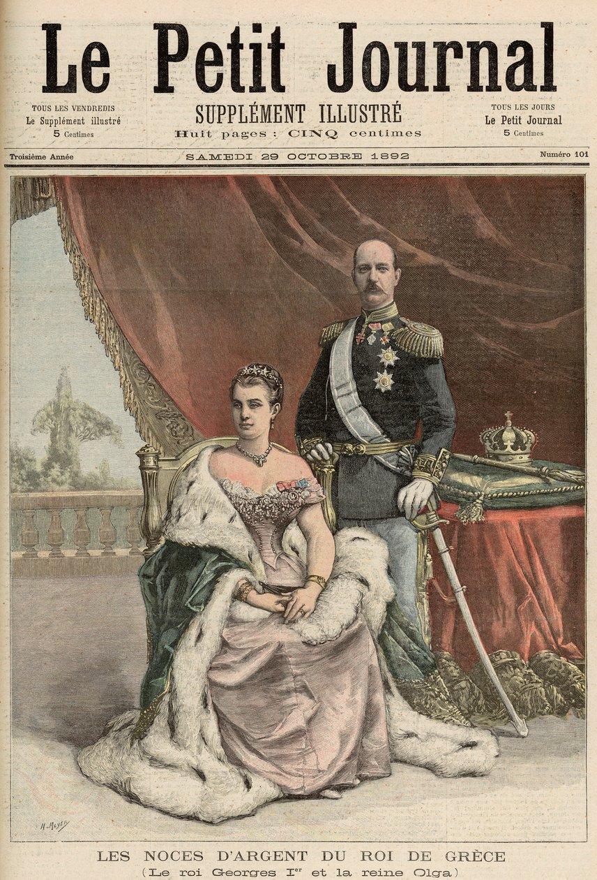 Stříbrné výročí svatby řeckého krále, z „Le Petit Journal“, 29. října 1892 od Fortune Louis Meaulle and Henri Meyer