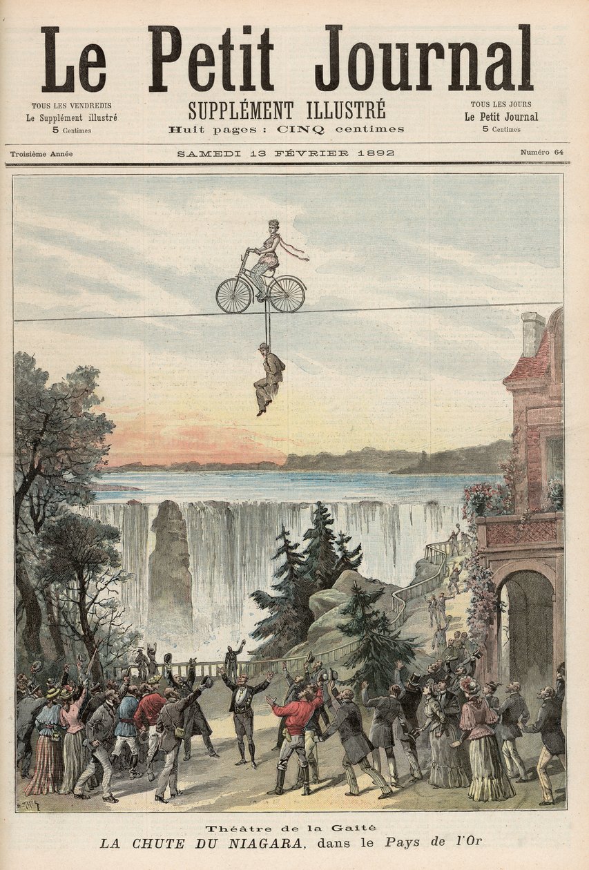 Divadlo de la Gaite Performers u Niagarských vodopádů, z „Le Petit Journal“, 13. února 1892 od Fortune Louis Meaulle and Henri Meyer