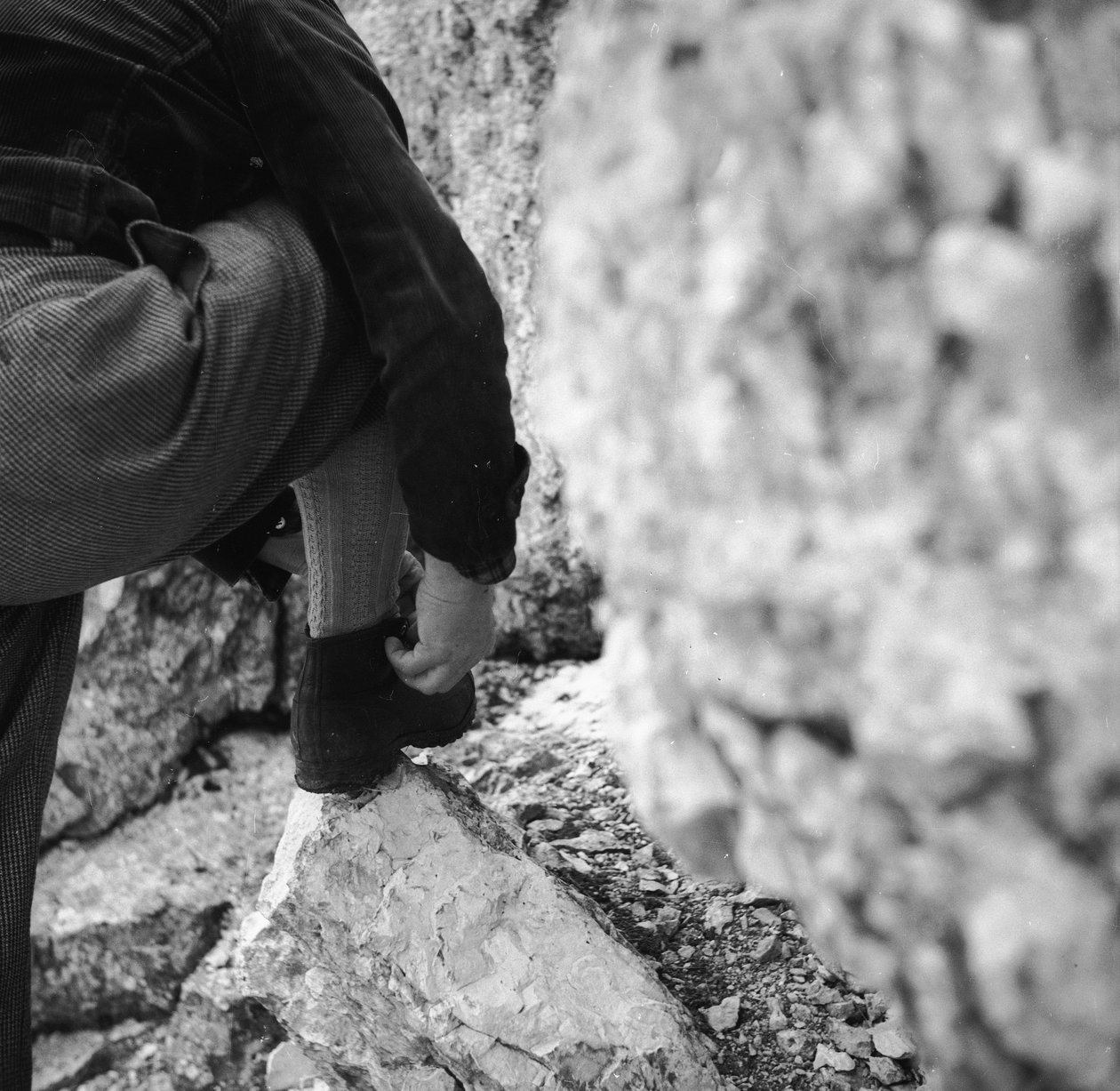 Abruzzi, Abetone, Dolomity: horolezec na Abetone od Fosco Maraini
