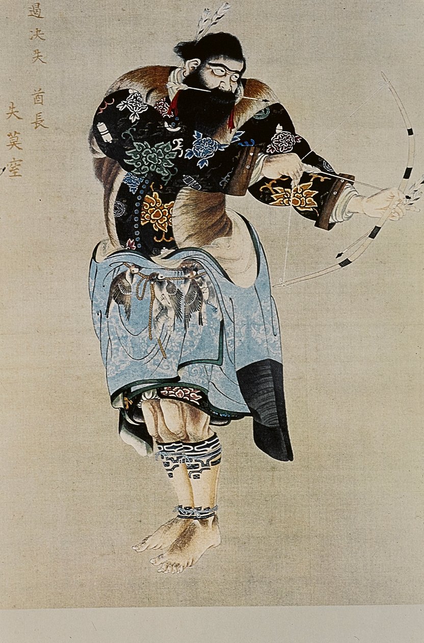 Velcí vůdci Ainu osmnáctého století: Itokoi a Šiniči z Akkeši, Čosama z Uraašibetsu a Šonko z Nošappu, zejména ilustrace. od Fosco Maraini