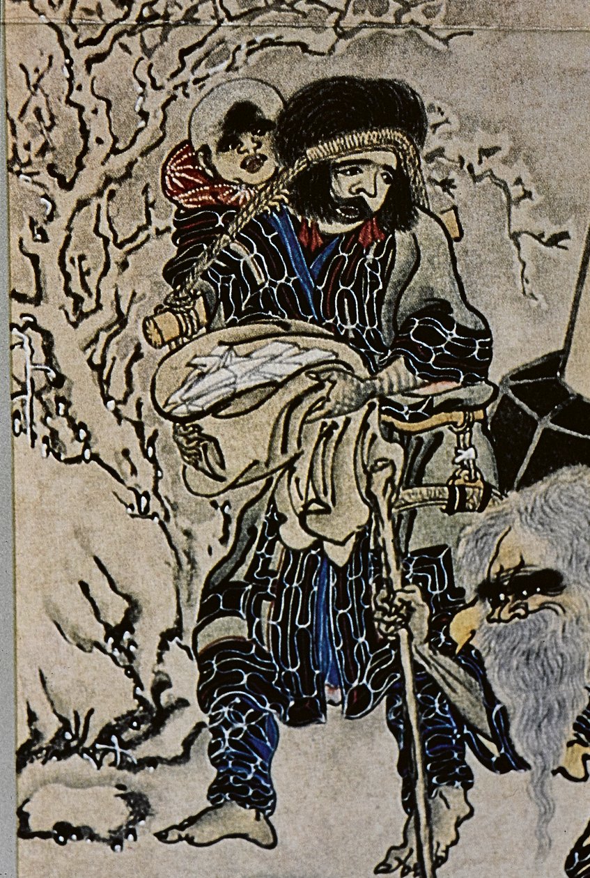 Velcí vůdci Ainu osmnáctého století: Itokoi a Šiniči z Akkeši, Čosama z Uraašibetsu a Šonko z Nošappu, zejména ilustrace. od Fosco Maraini