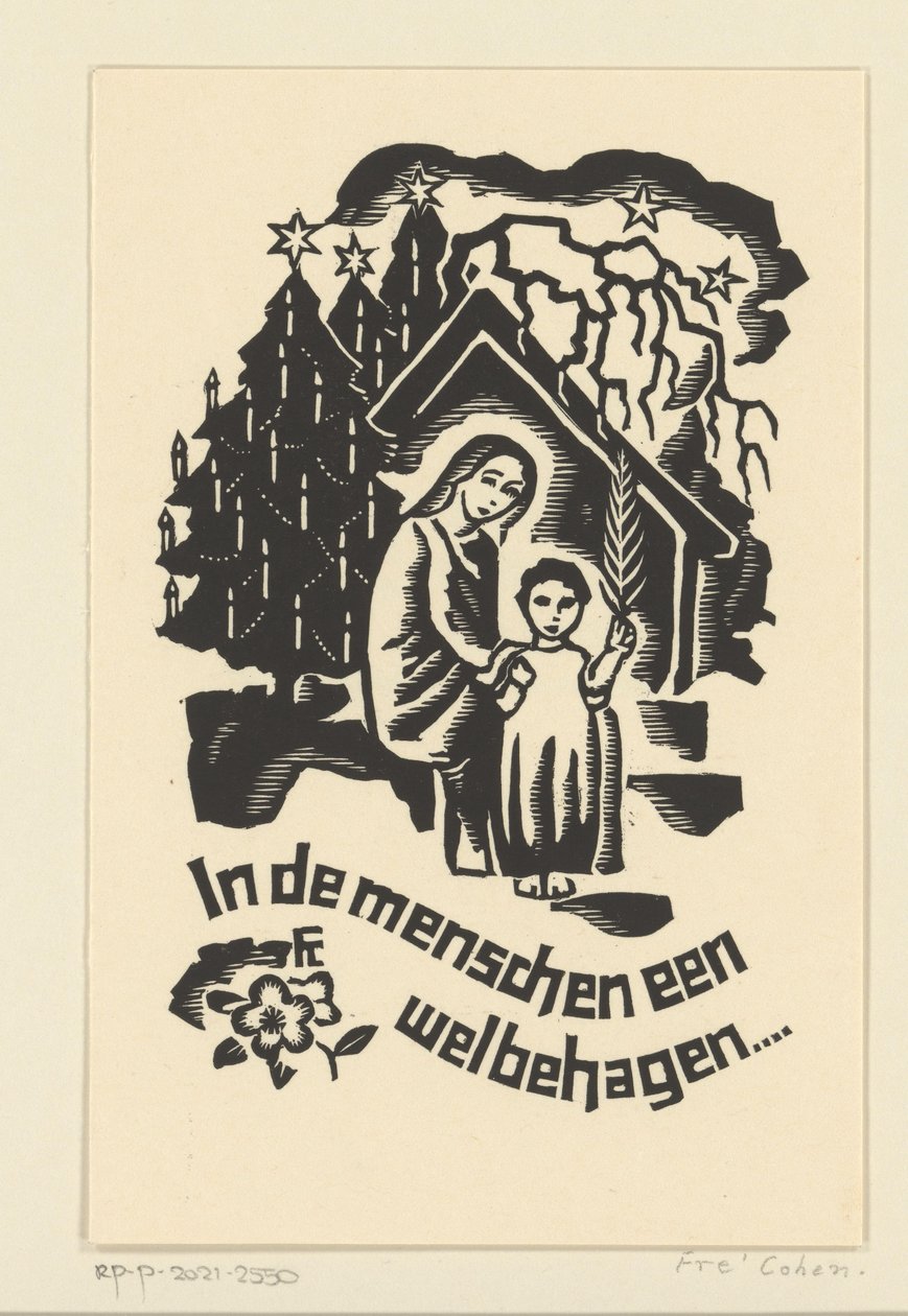 Vánoční přání pro rok 1933 od Bernarda W.M. Ottevanger od Fré Cohen