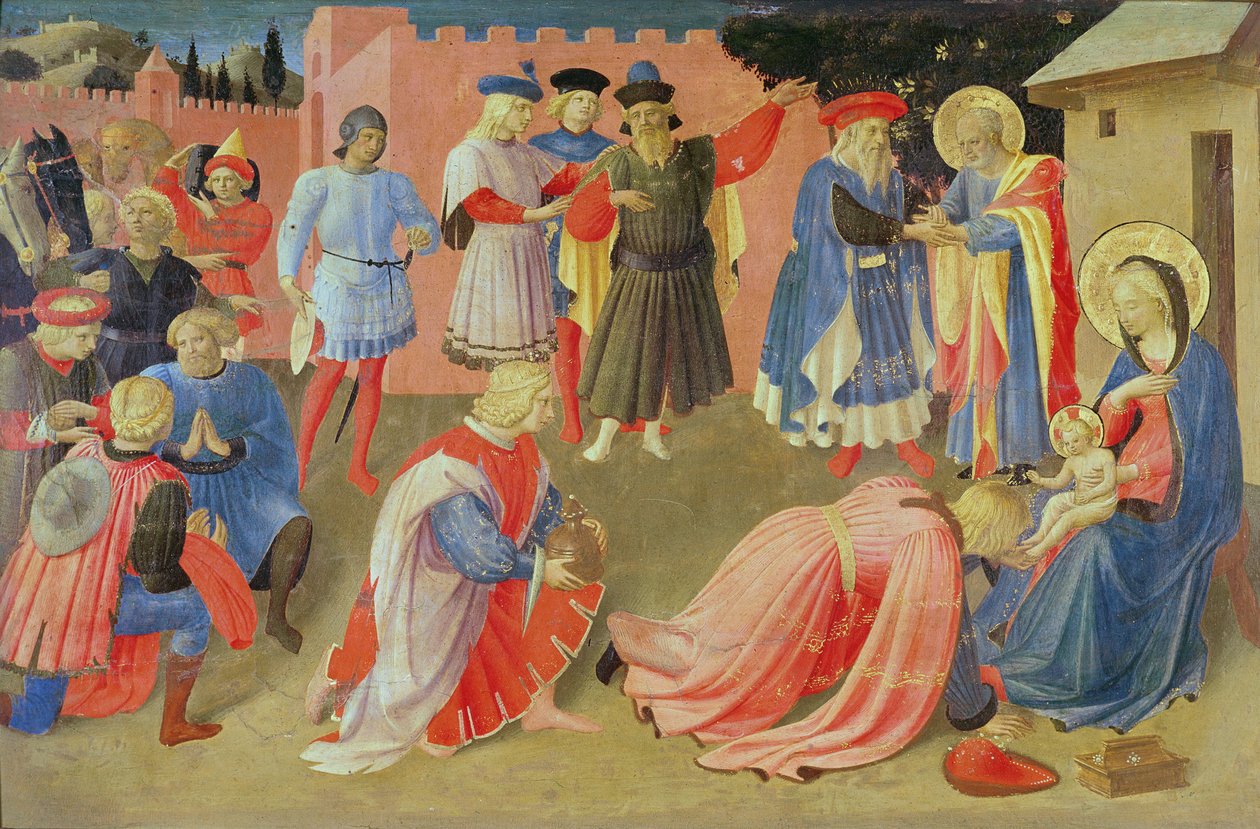 Klanění tří králů, panel predella z Triptychu Linaiuoli, 1433 (tempera na panelu) od Fra Angelico