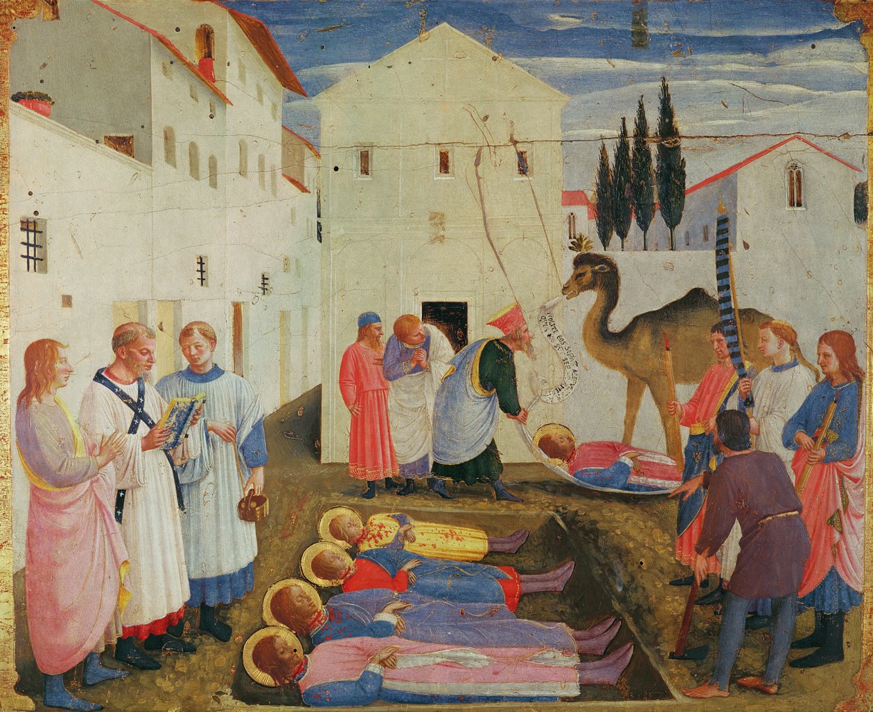 Pohřeb SS. Cosimo a Damian (tempera na panelu) od Fra Angelico