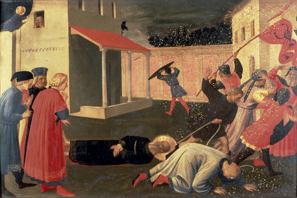 Detail z Triptychu Linaiuoli, predella zobrazující Umučení sv. Marka, 1433 (tempera na panelu) od Fra Angelico