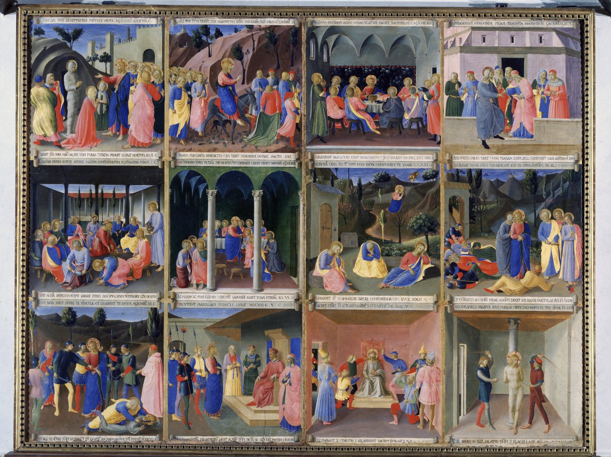 Scény ze života Krista, panel tři ze Stříbrného pokladu Santissima Annunziata, kolem 1450-53 (tempera na panelu) od Fra Angelico
