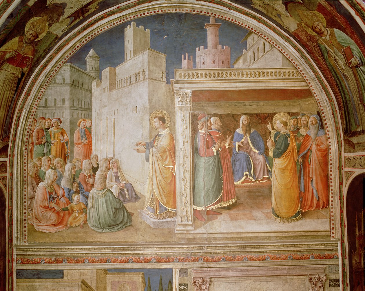 Svatý Štěpán káže a sv. Štěpán promlouvá ke koncilu od Fra Angelico