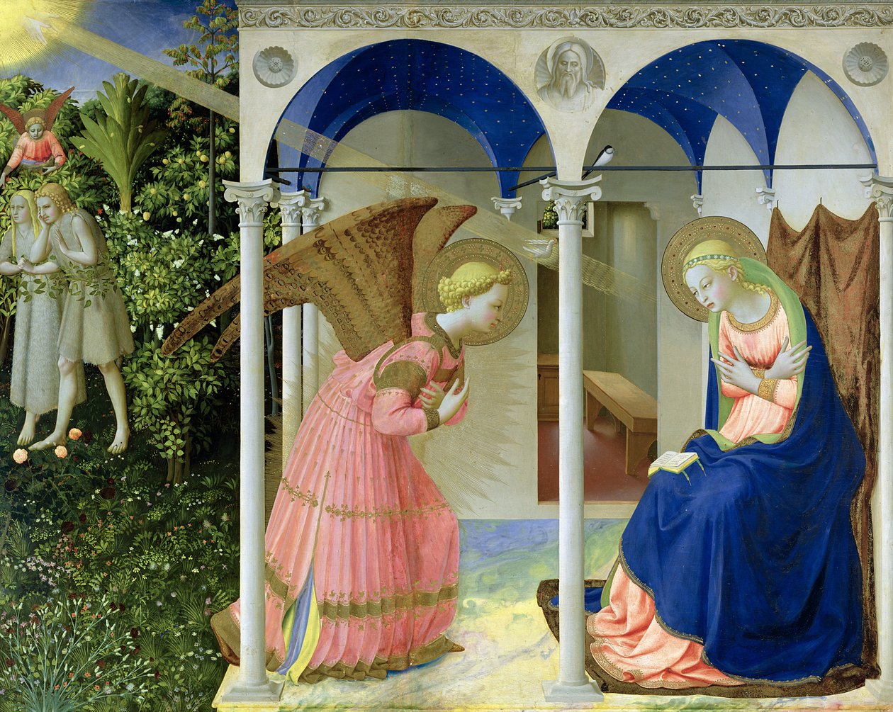 Zvěstování, 1426 (tempera a zlato na panelu) od Fra Angelico