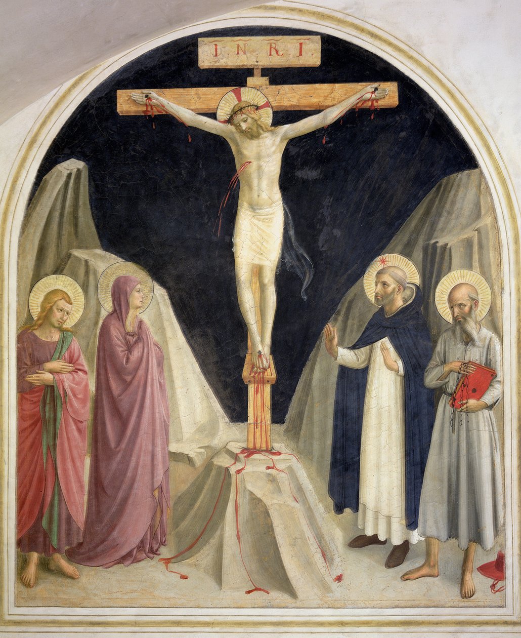 Ukřižování s SS. Dominik a Jeroným, 1442 od Fra Angelico
