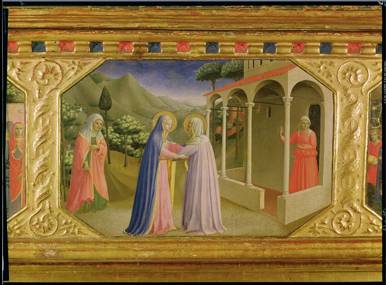 Navštívení, z predely oltáře Zvěstování, kolem 1430-32 (tempera a zlato na panelu) od Fra Angelico