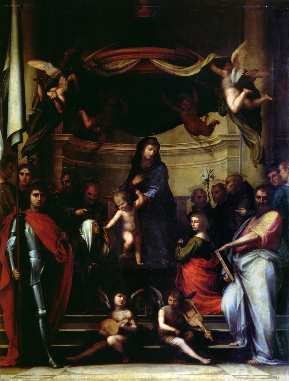 Mystická svatba svaté Kateřiny Sienské od Fra Bartolommeo