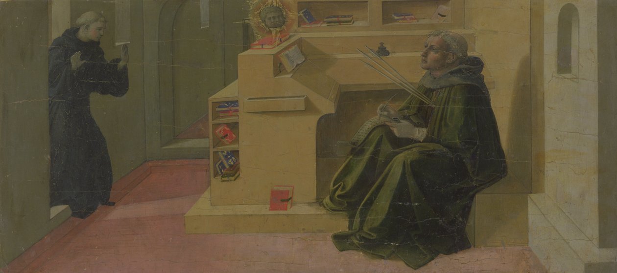 Svatý Augustin ve své pracovně (predella barbadorského oltáře) od Fra Filippo Lippi