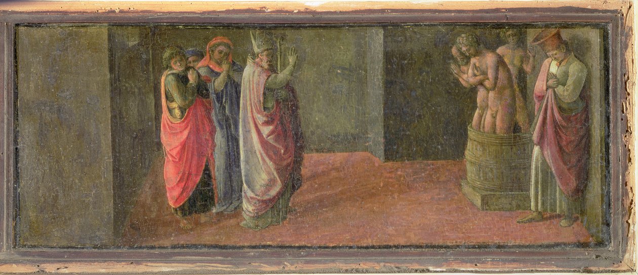 Mikuláš křísí tři zavražděné mladé lidi, (v kapli Martelli) (panel) od Fra Filippo Lippi