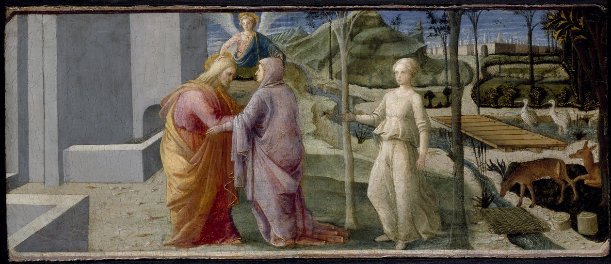 Setkání Joachima a Anny u Zlaté brány, 15. století od Fra Filippo Lippi