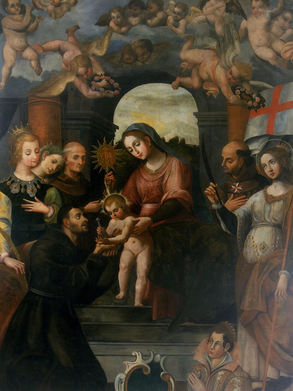 Svatý František přijímá stigmata od Fra Giacomo da San Vito