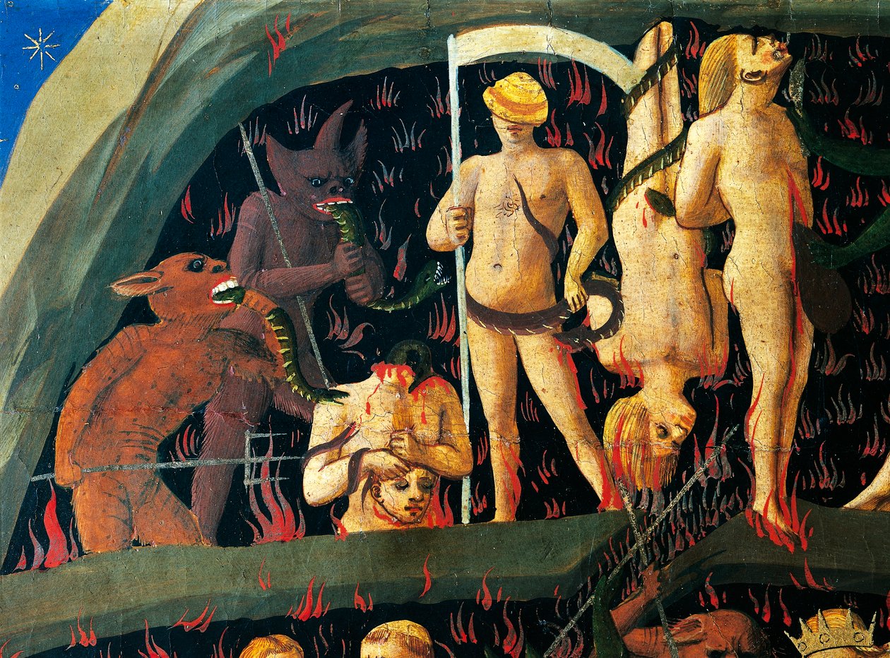 Poslední soud Giovanni da Fiesole, známý jako Fra Angelico (asi 1400-1455), tempera na dřevě od Fra (c.1387 1455) Angelico